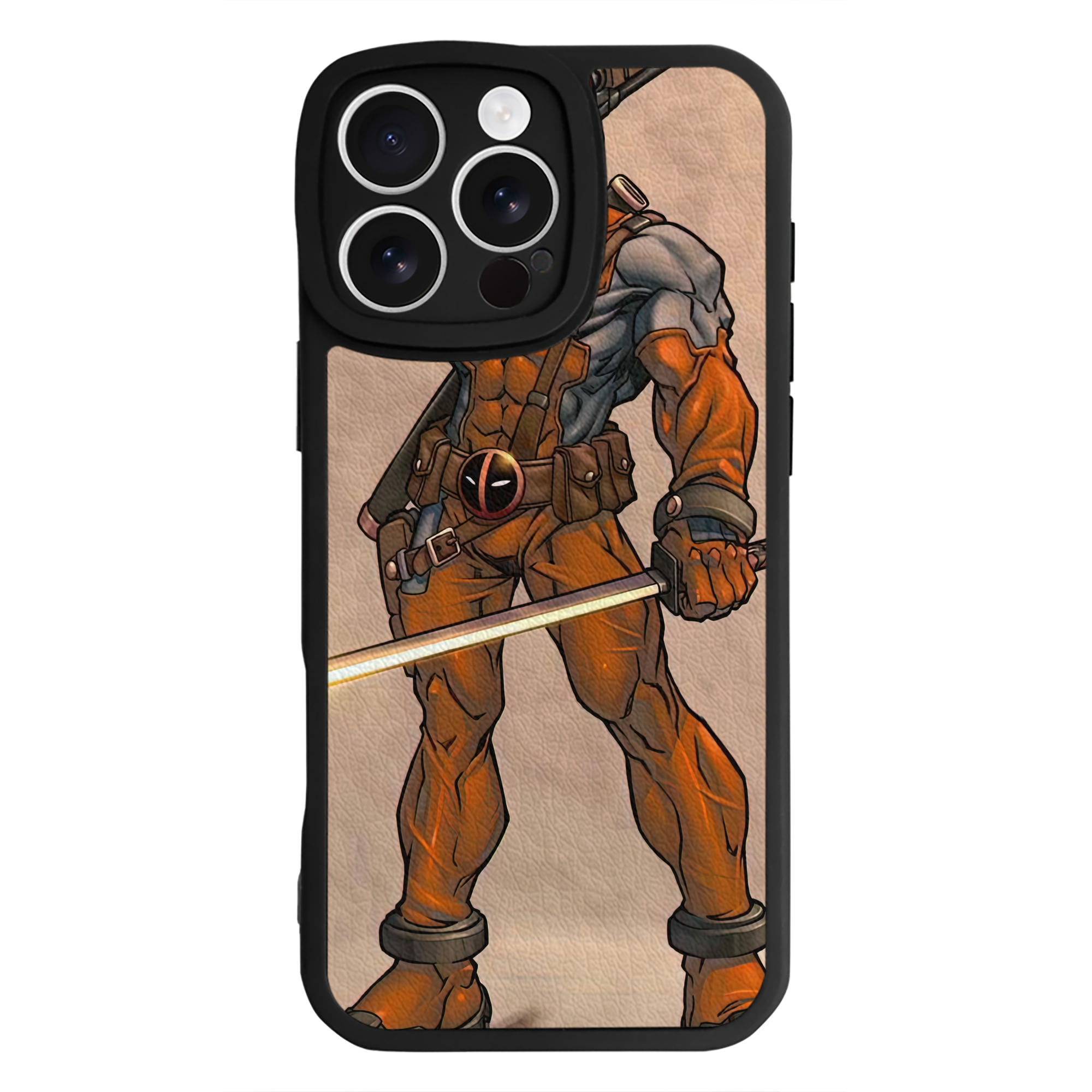 （画像用） Deadpool デッドプール 【iPhone 16シリーズ対応】シリコンスマホケース（レザー調） 材質：シリコン